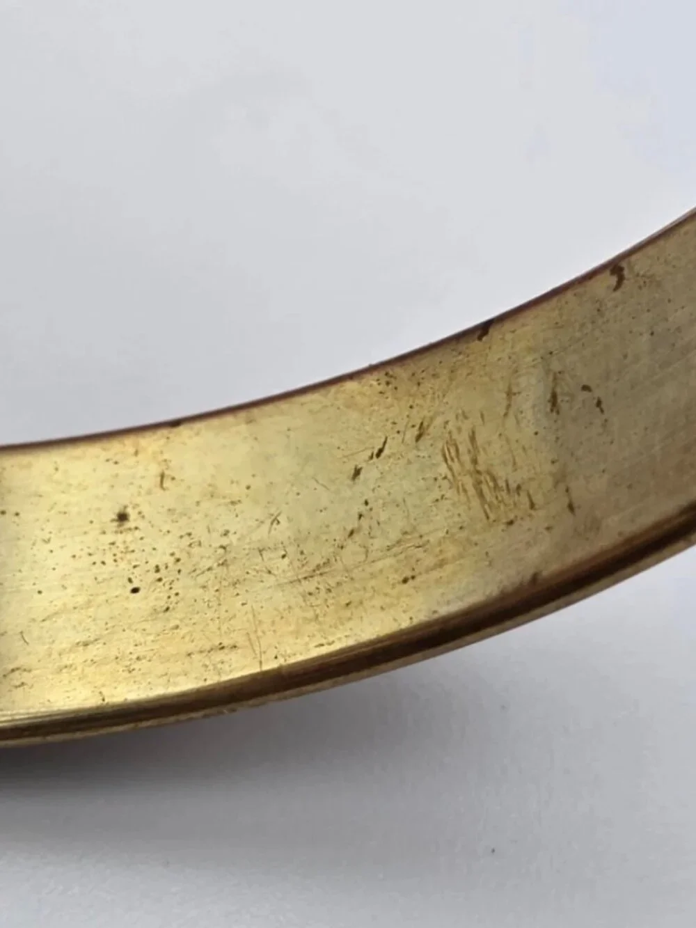 Vintage Gold Tone Black Cream Enamel Greek Key Bangle Bracelet 8 In Geometric